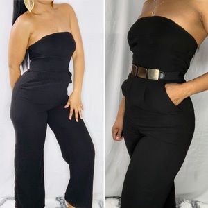 BCNU Strapless Jumpsuit , (Belt not Included)